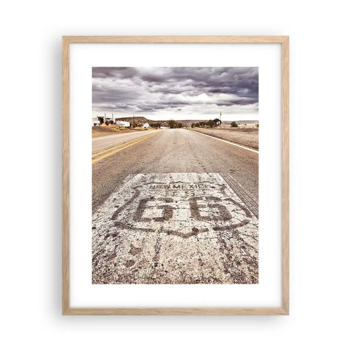 Poster în ramă de stejar deschis - Mother Road - o legendă americană - 40x50 cm