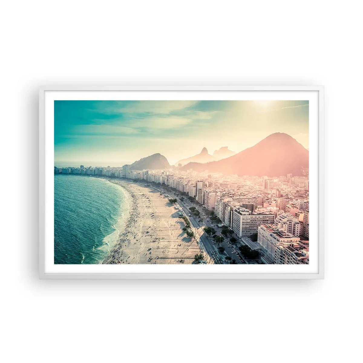 Poster în ramă albă - Vacanță perpetuă în Rio - 91x61 cm