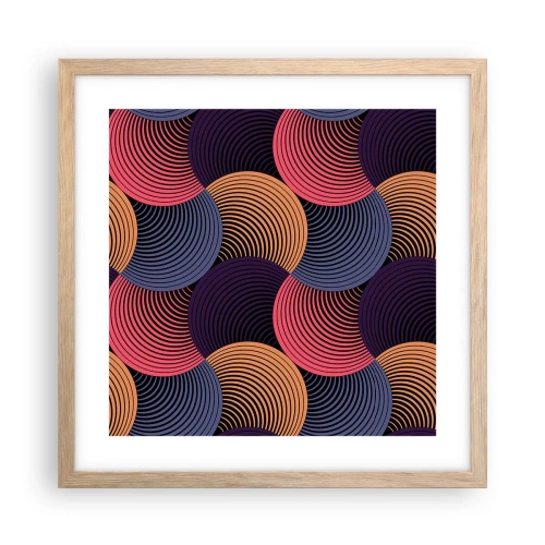 Poster în ramă de stejar deschis - Într-un ritm de cerc - 40x40 cm