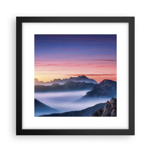 Poster în ramă neagră - Peste văi - 30x30 cm