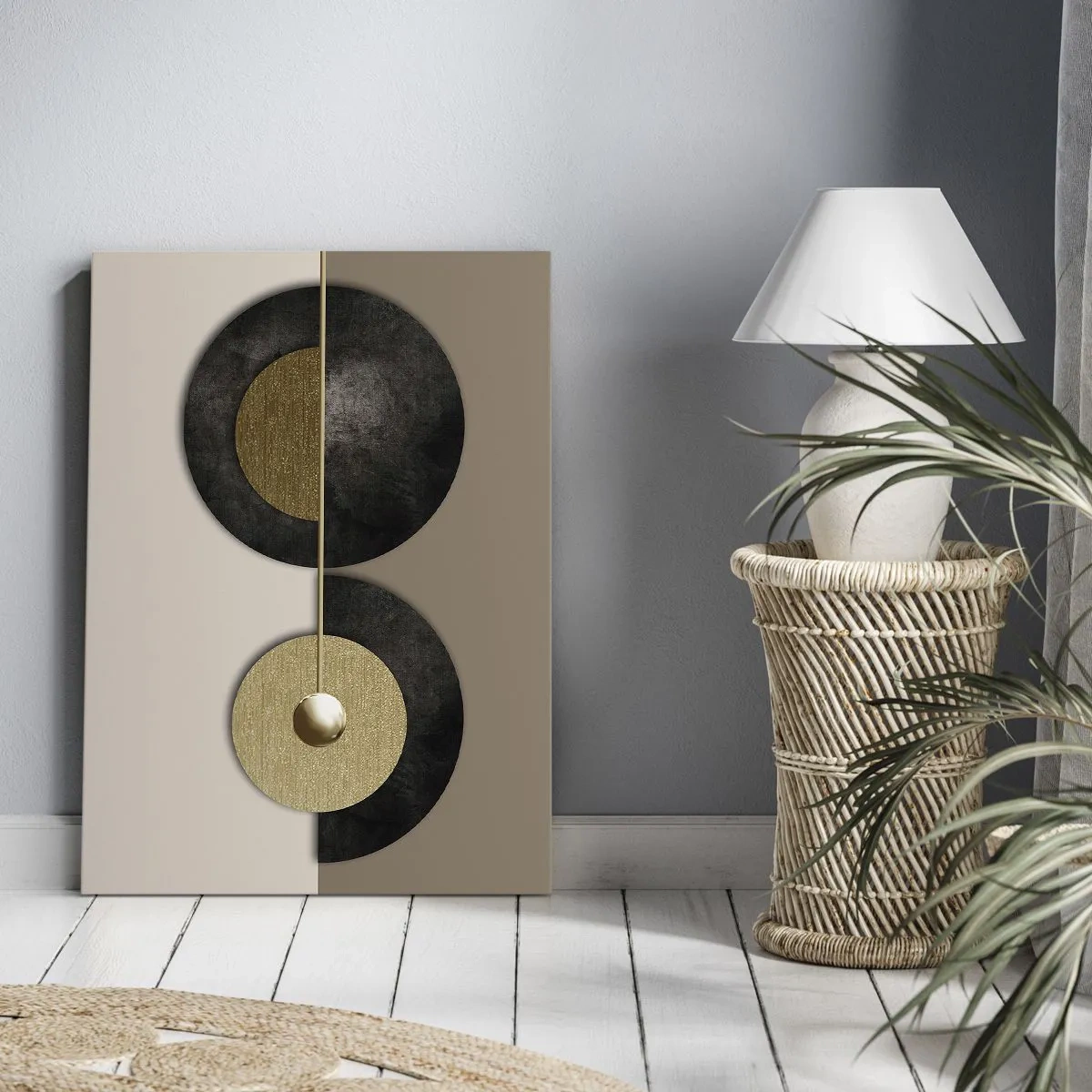 Tablou pe pânză - Variații în jurul unui cerc - 80x120 cm