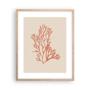 Poster în ramă de stejar deschis - Coral filigranat - 40x50 cm
