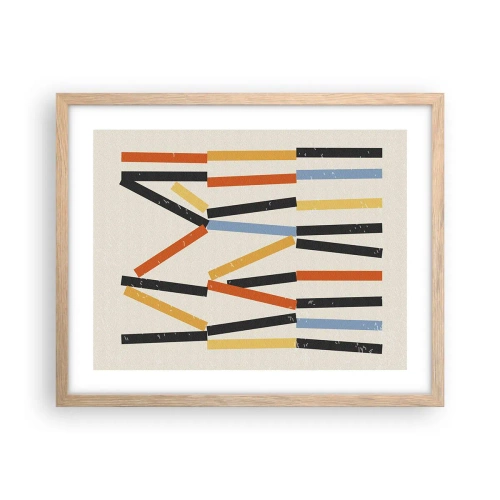 Poster în ramă de stejar deschis - Compoziție la nivel - 50x40 cm
