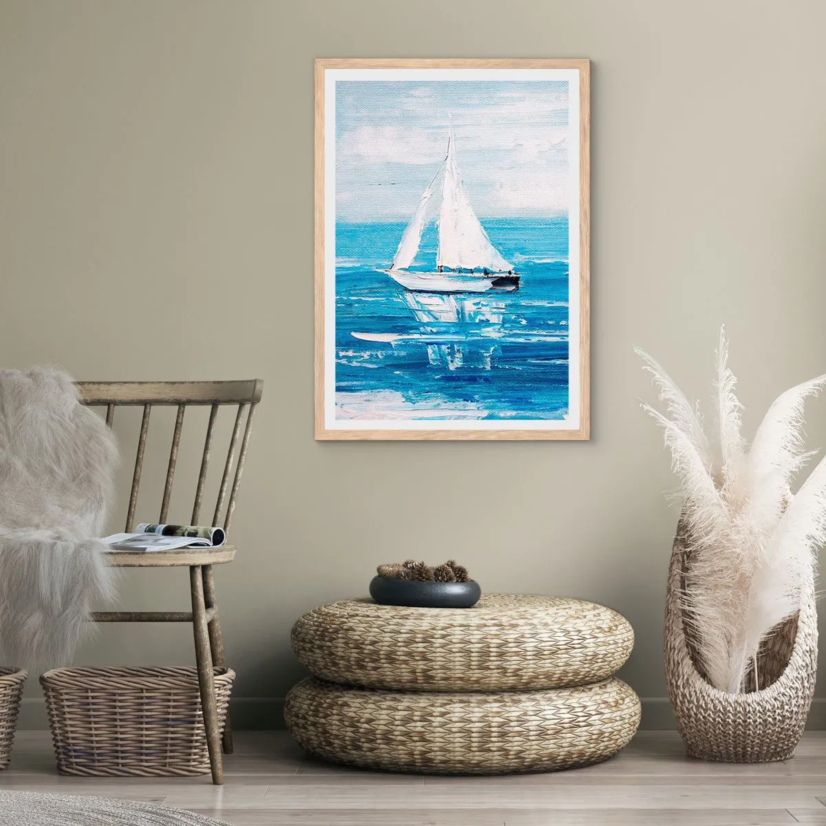 Poster în ramă de stejar deschis - Cu un prieten alături de tine - 30x40 cm