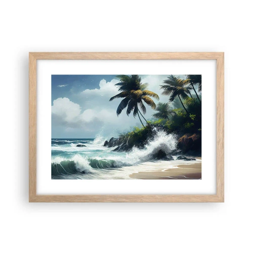 Poster în ramă de stejar deschis - Pe un țărm tropical - 40x30 cm