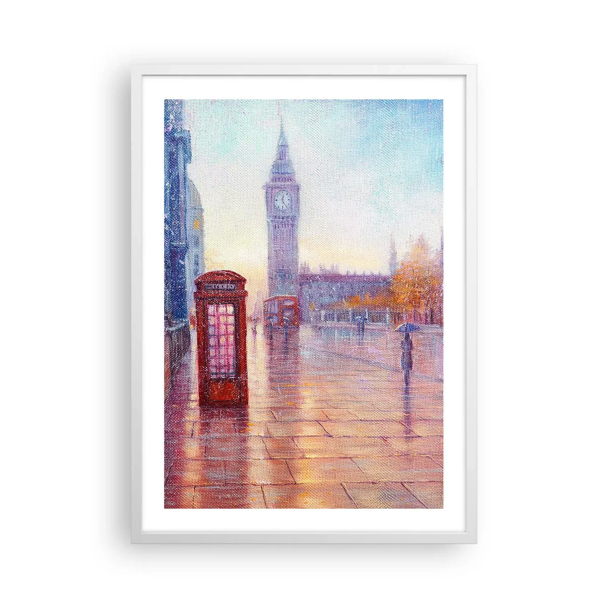 Poster în ramă albă - O zi de toamnă londoneză - 50x70 cm