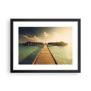 Poster în ramă neagră - O invitație caldă - 40x30 cm