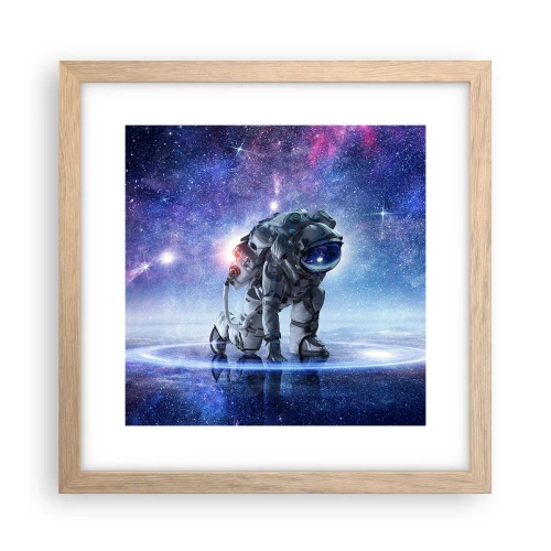 Poster în ramă de stejar deschis - Cerul înstelat de deasupra mea - 30x30 cm