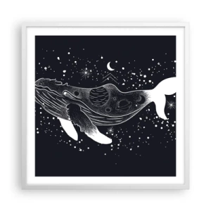 Poster în ramă albă - În oceanul universului - 60x60 cm