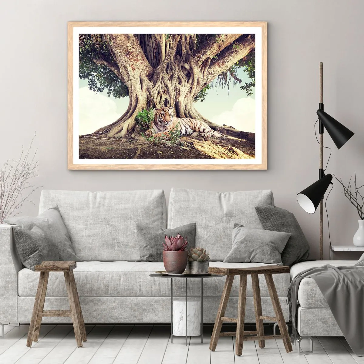 Poster în ramă de stejar deschis - O perspectivă din Geneză - 70x50 cm