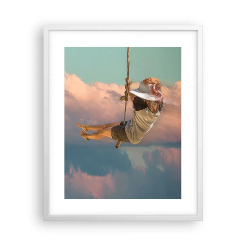 Poster în ramă albă - Distracție în nori - 40x50 cm