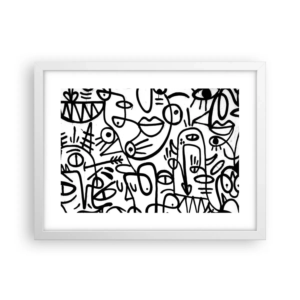 Poster în ramă albă - Chipuri și miraje - 40x30 cm