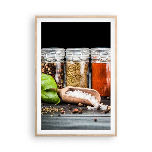Poster în ramă de stejar deschis - Pentru a da un gust vieții - 61x91 cm