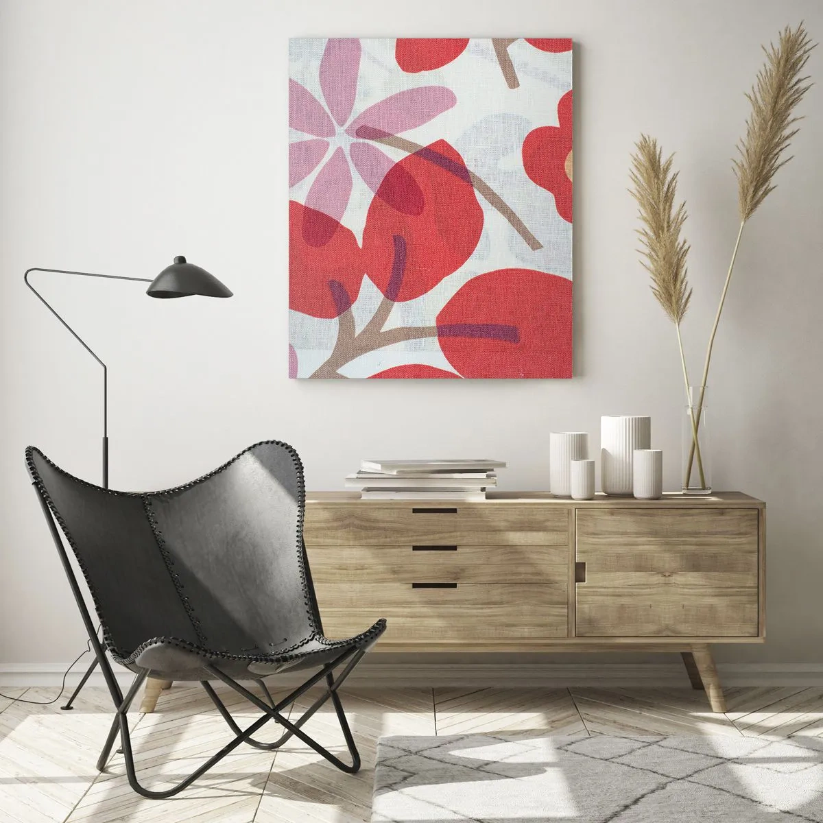 Tablou pe sticlă - Aranjament floral în roz - 50x70 cm