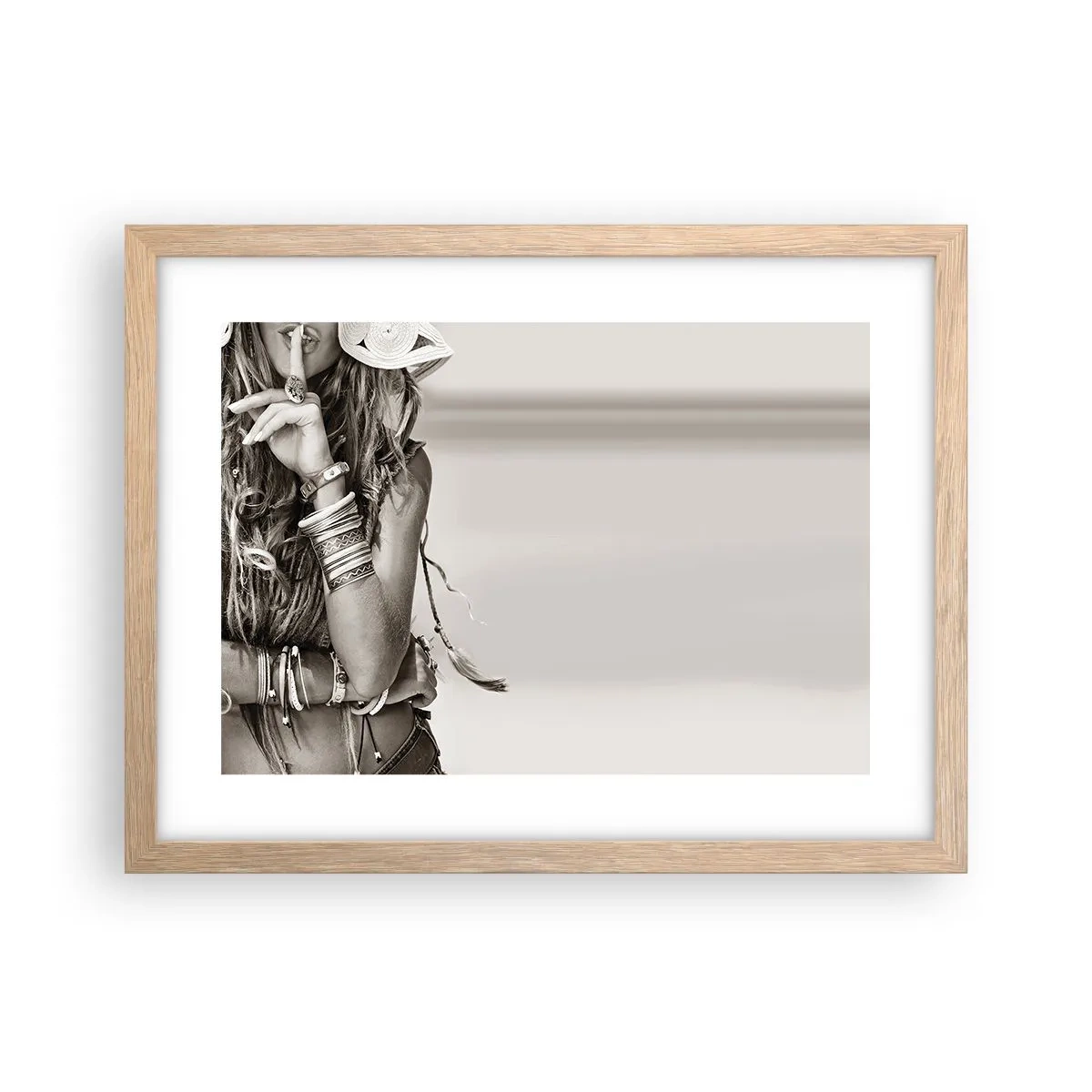 Poster în ramă de stejar deschis - Ca o fată - 40x30 cm