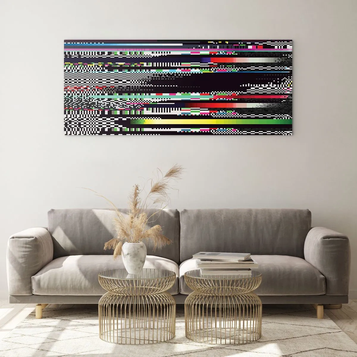 Tablou pe sticlă - Imaginea controlată a realității - 90x30 cm