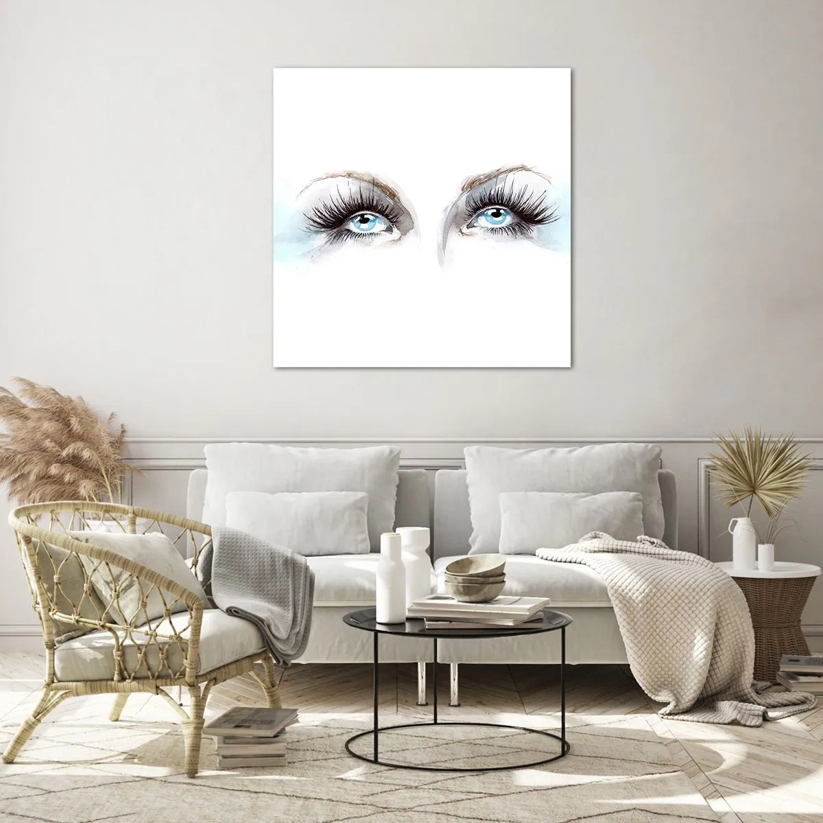 Tablou pe sticlă - Ochii unui înger? - 60x60 cm