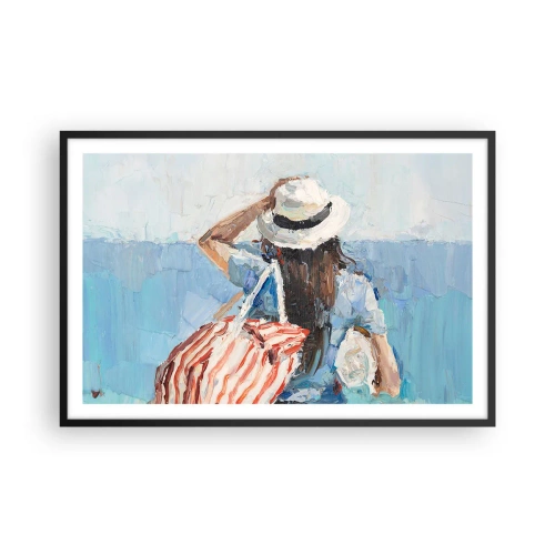 Poster în ramă neagră - Bine ați venit în concediu - 91x61 cm