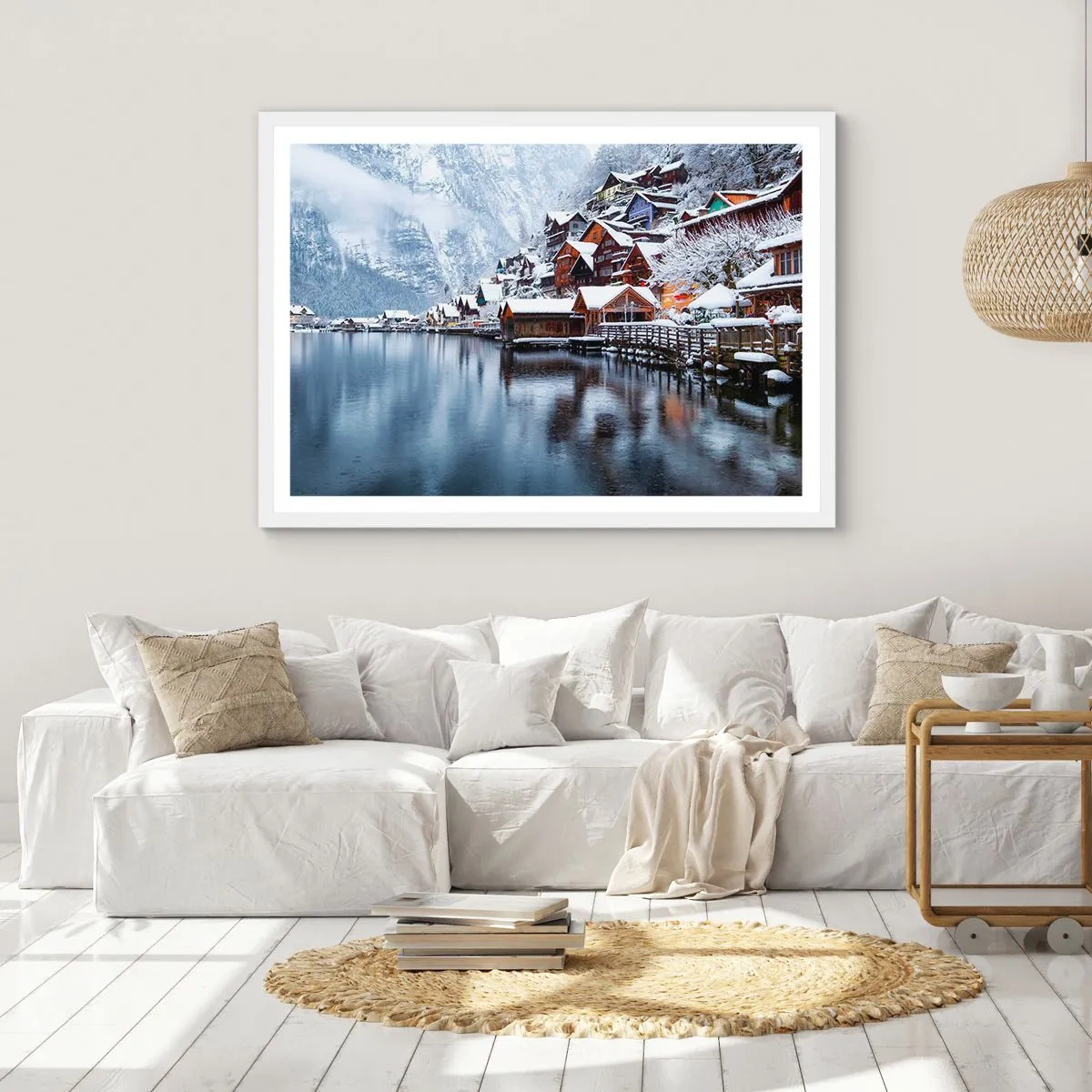 Poster în ramă albă - În decor de iarnă - 40x30 cm