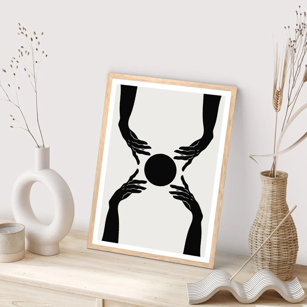 Poster în ramă de stejar deschis - Semnul secret - 70x100 cm