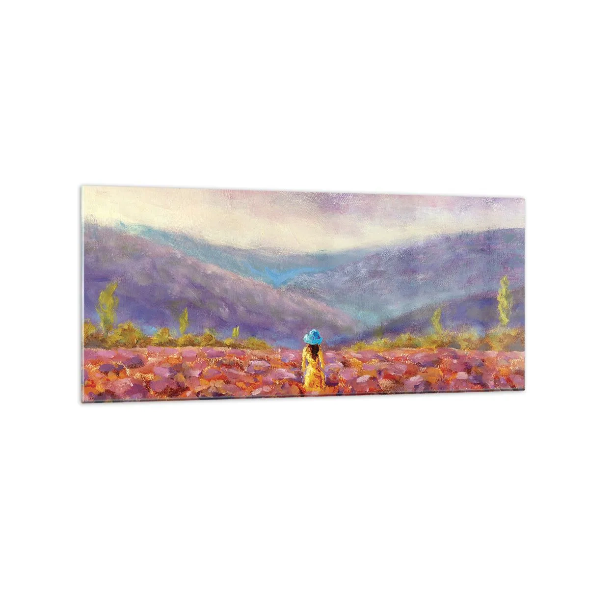 Tablou pe sticlă - Într-o lume de lavandă - 120x50 cm