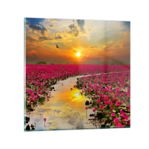 Tablou pe sticlă - Viața secretă a lacului - 30x30 cm