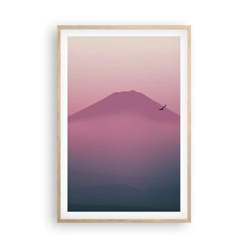 Poster în ramă de stejar deschis - Călători deasupra norilor - 61x91 cm
