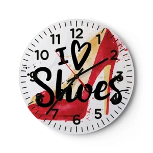 Ceas de perete - Ceas pe sticlă - Dragostea are mai multe nume - 30x30 cm