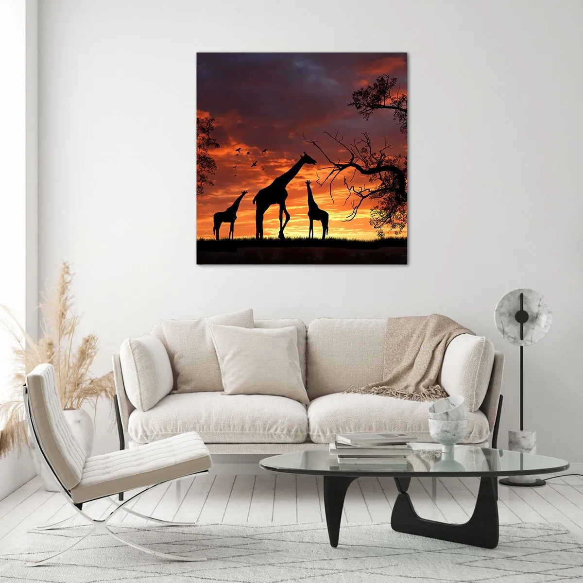 Tablou pe sticlă - O mică cină cu cei dragi - 60x60 cm