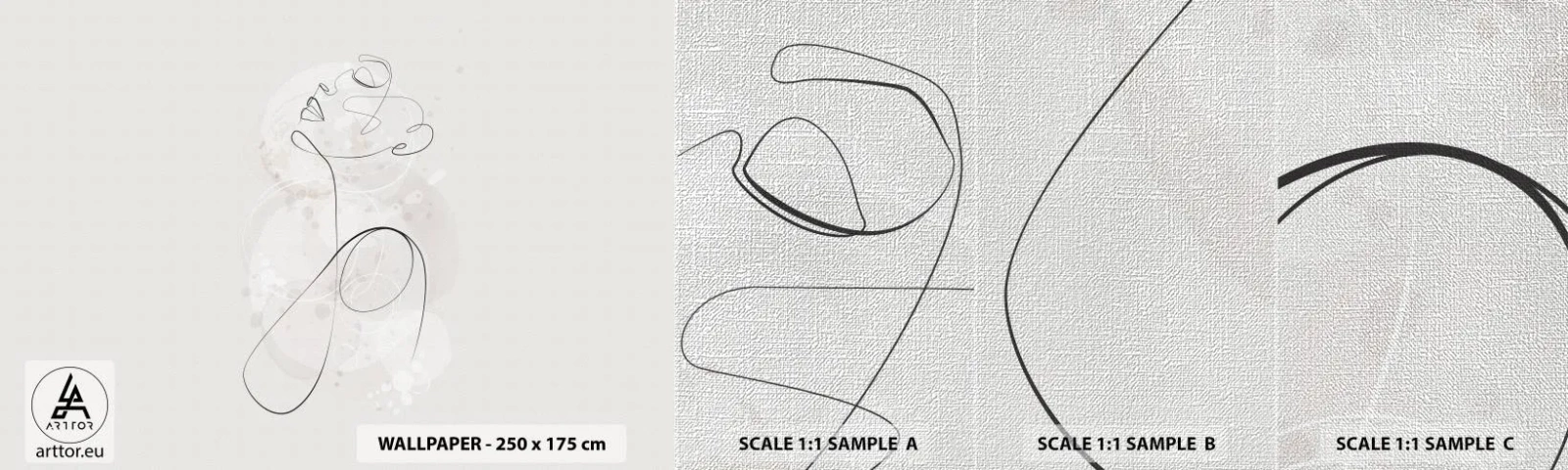Mostră tapet Premium Canvas - Spirala frumuseții - Grafică, Femeie, Bucată - 100x30 cm