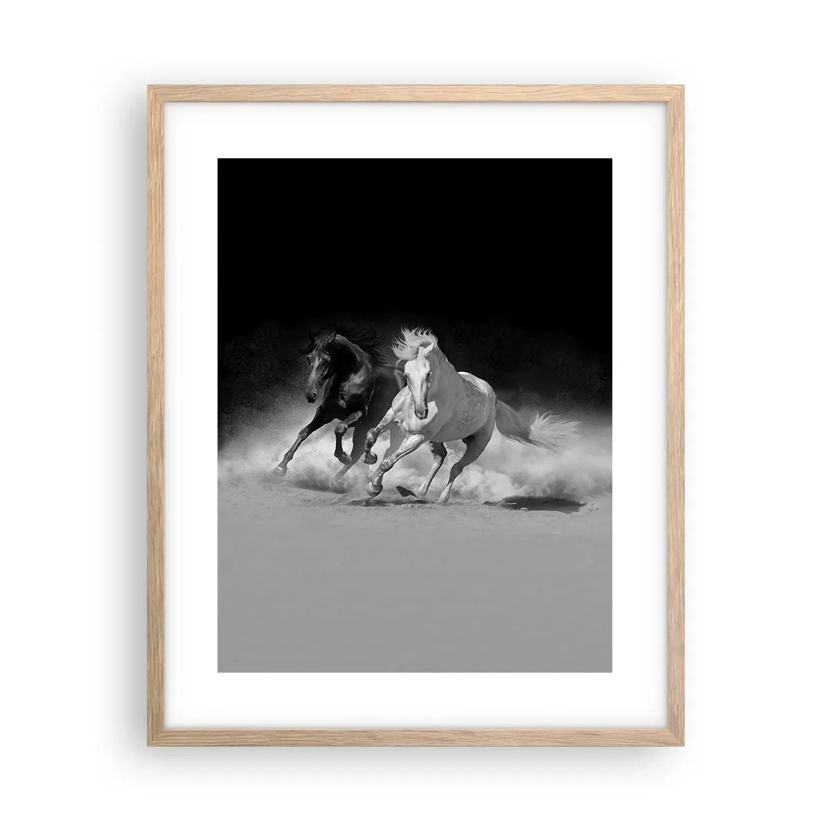 Poster în ramă de stejar deschis - Galopul libertății - 40x50 cm