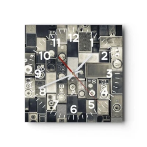 Ceas de perete - Ceas pe sticlă - Și totul este în regulă - 40x40 cm