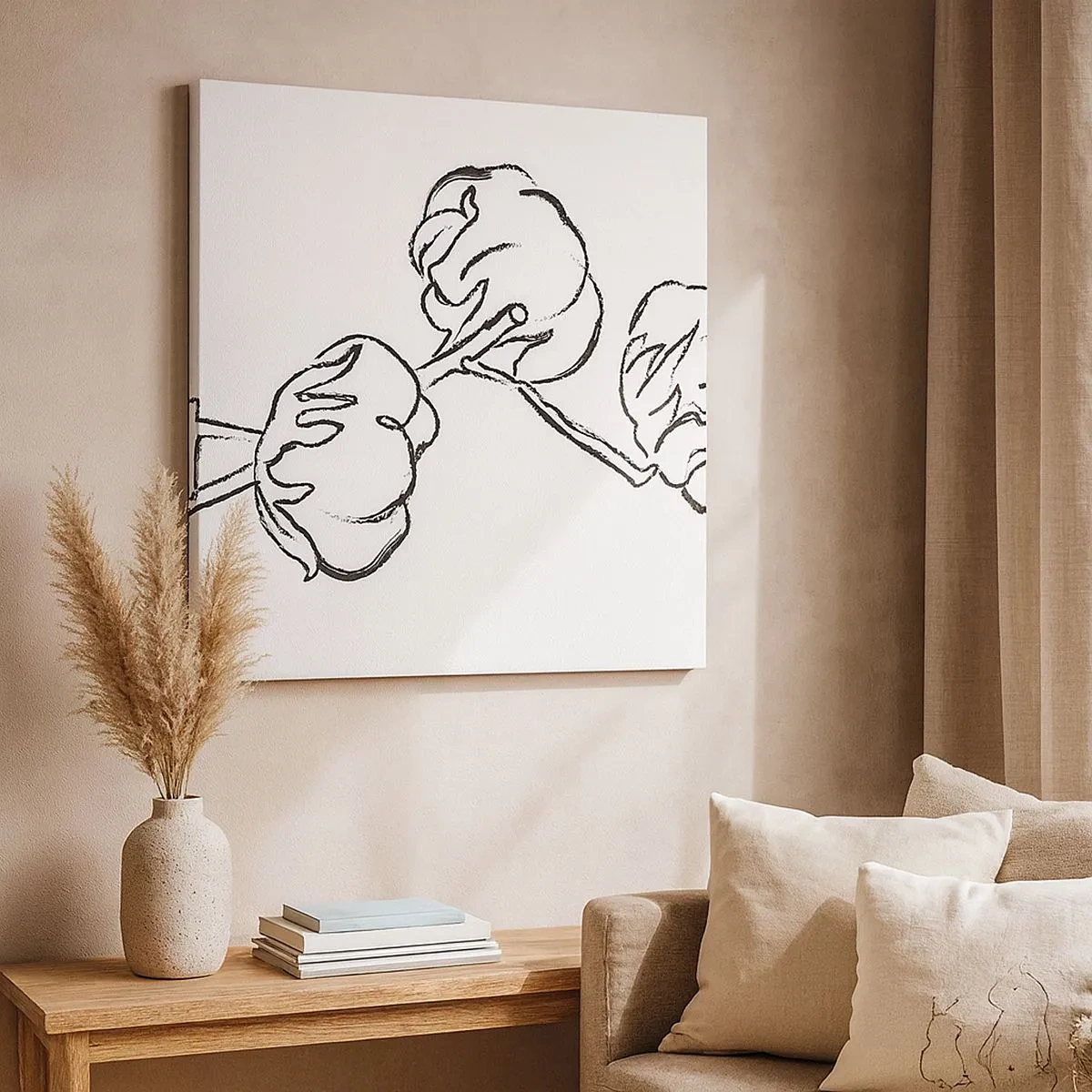 Tablou pe pânză - Pufuri de bumbac - 30x30 cm