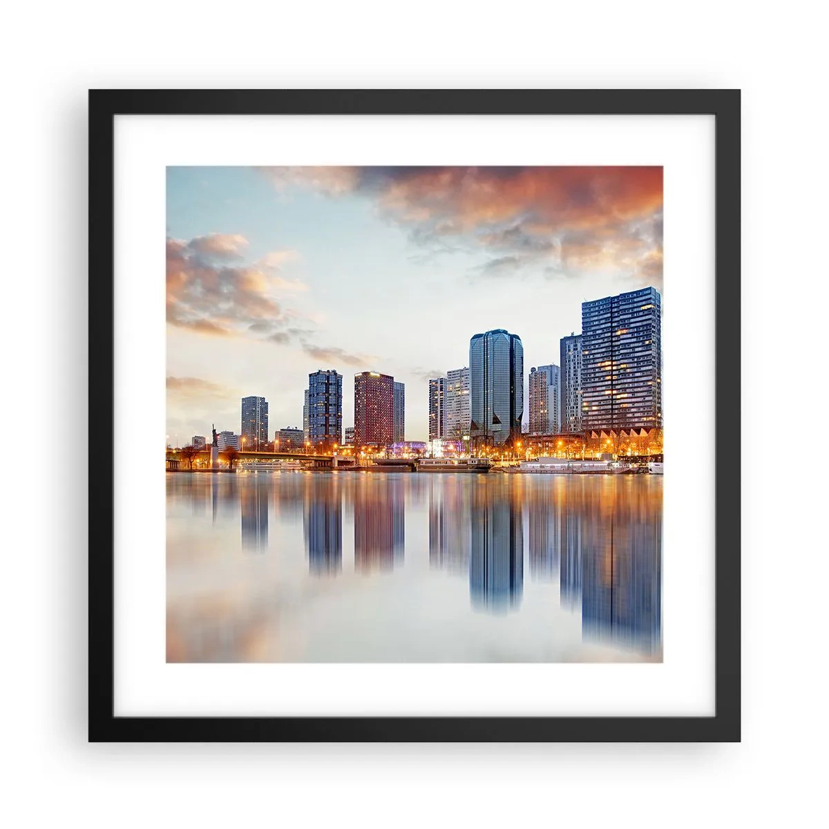 Poster în ramă neagră - Calmul monumental al Parisului - 40x40 cm