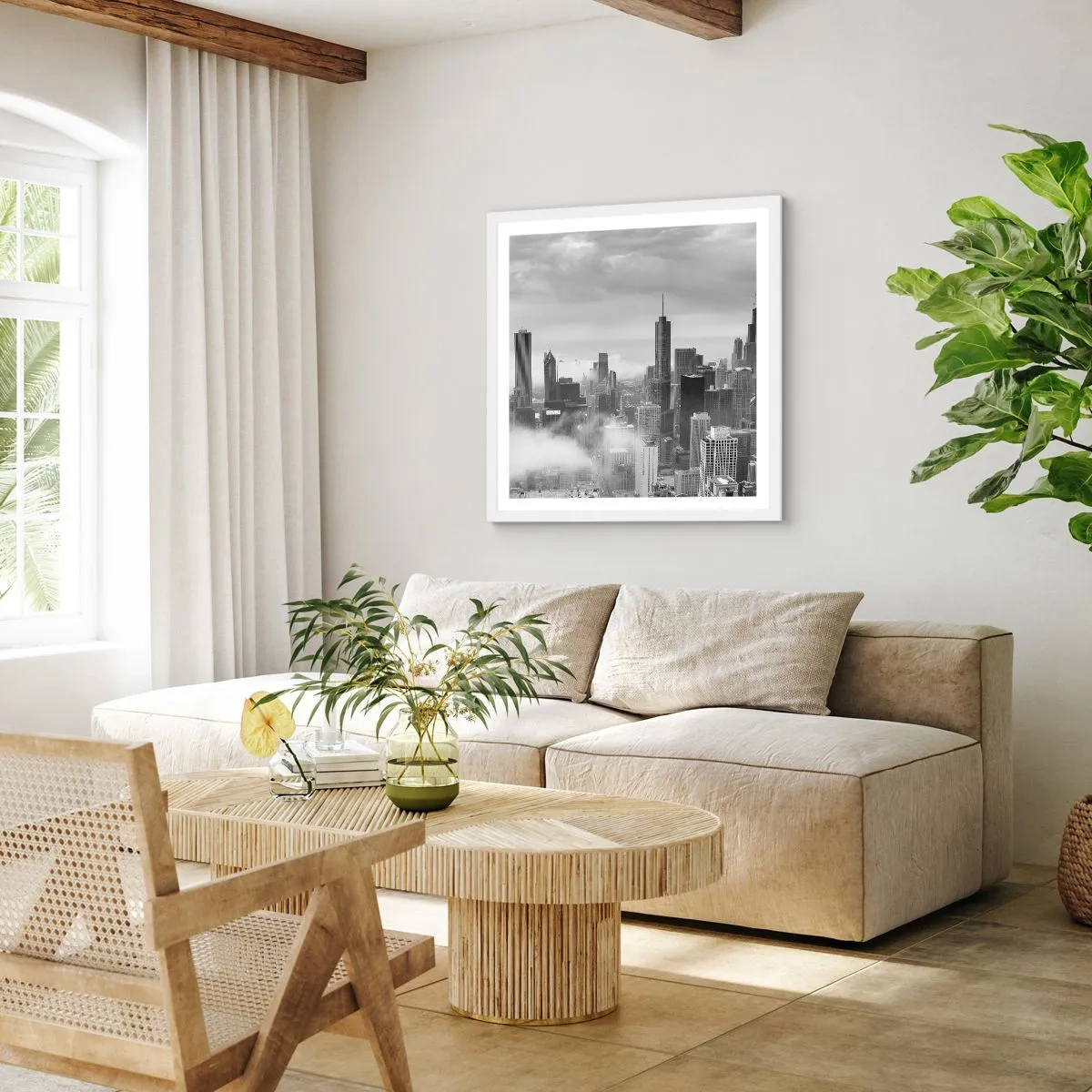 Poster în ramă albă - Peisaj american - 30x30 cm