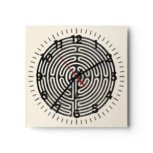 Ceas de perete - Ceas pe sticlă - Ordine secretă - 40x40 cm