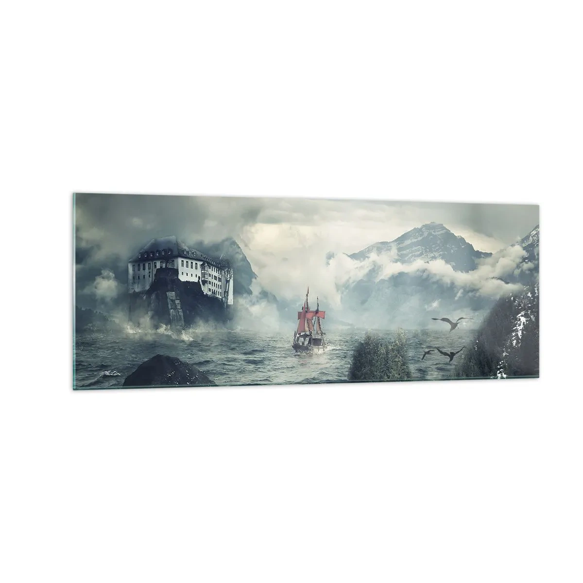 Tablou pe sticlă - Pe ape magice - 140x50 cm