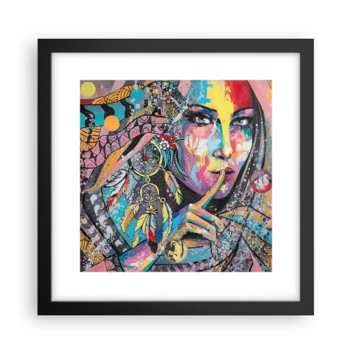 Poster în ramă neagră - Taci până când înțelegi - 30x30 cm