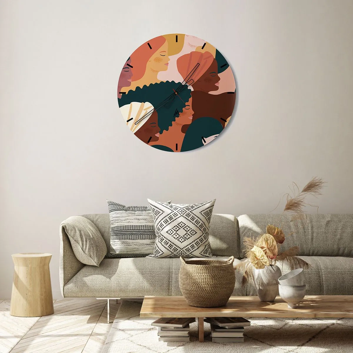 Ceas de perete - Ceas pe sticlă - Numai feminitate - 30x30 cm