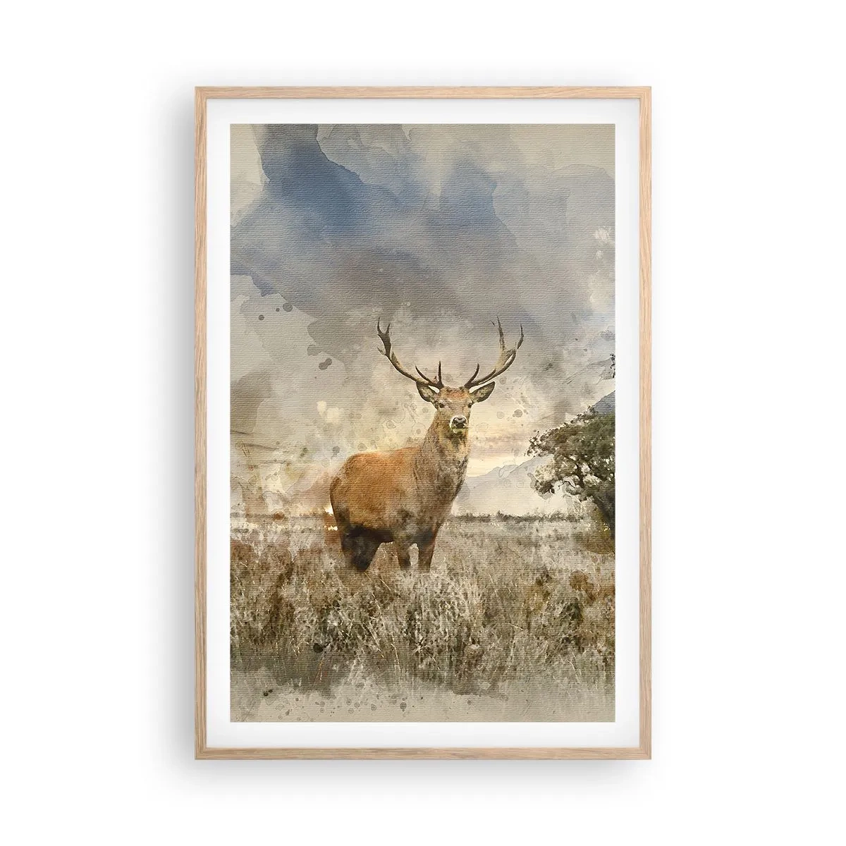 Poster în ramă de stejar deschis - Demnitate - putere - măreție - 61x91 cm