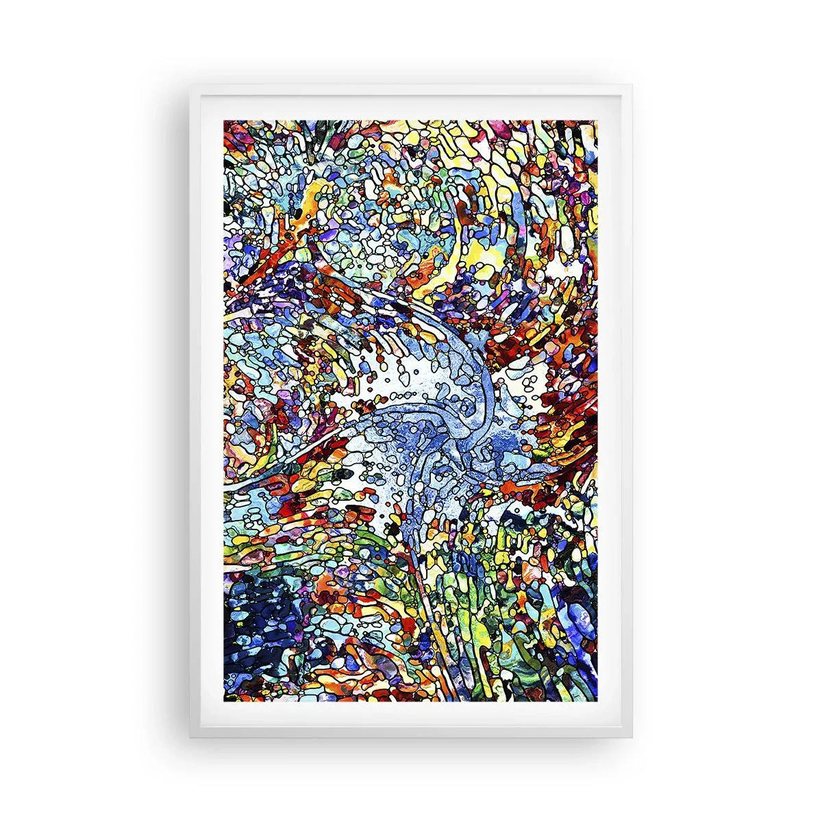 Poster în ramă albă - Vitraliu de picături - 61x91 cm