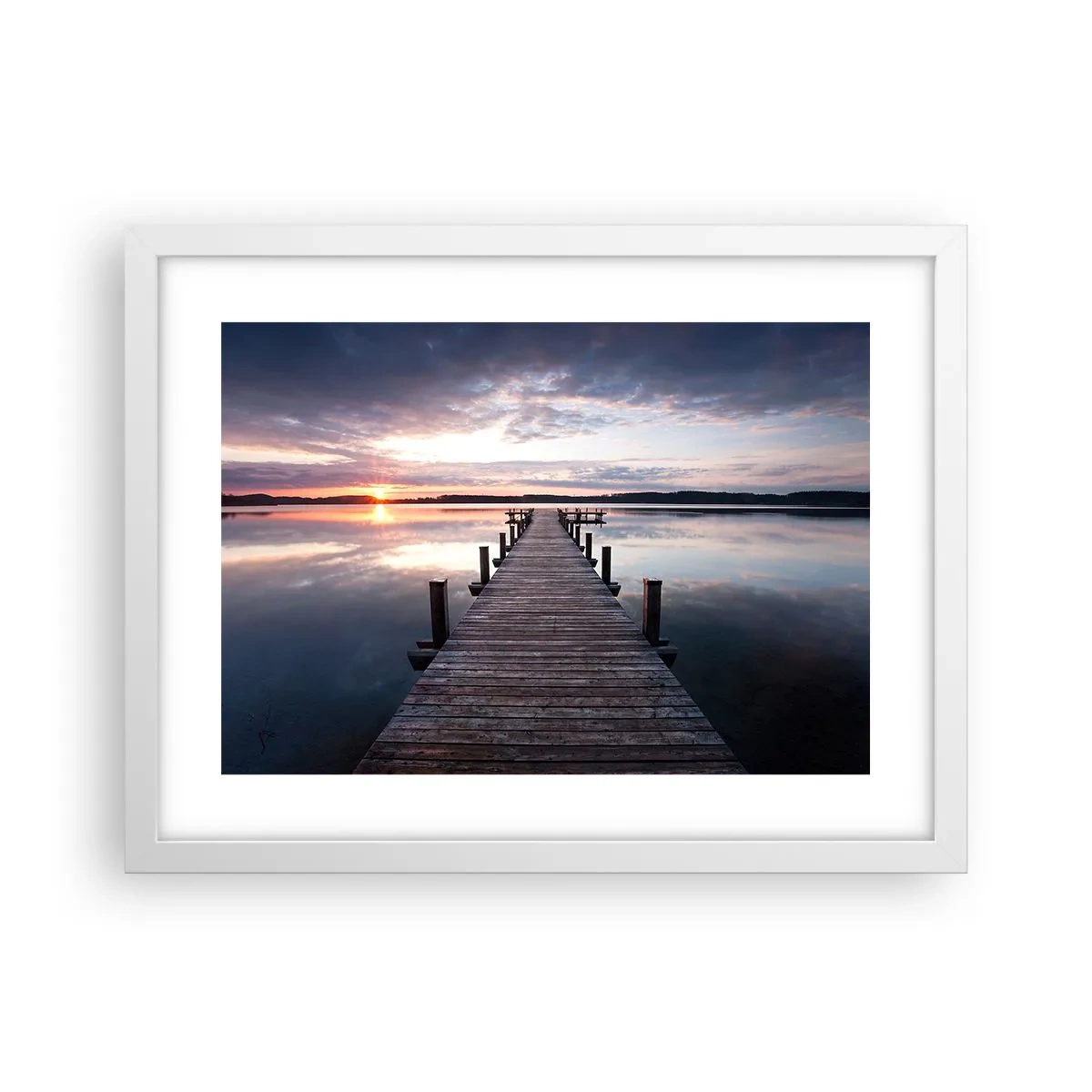 Poster în ramă albă - Granița tăcută dintre zi și noapte - 40x30 cm