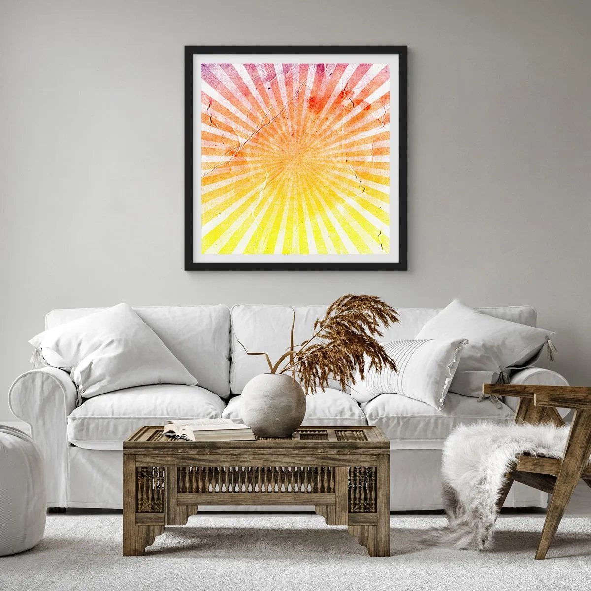 Poster în ramă neagră - Răsărituri și apusuri de soare - 40x40 cm