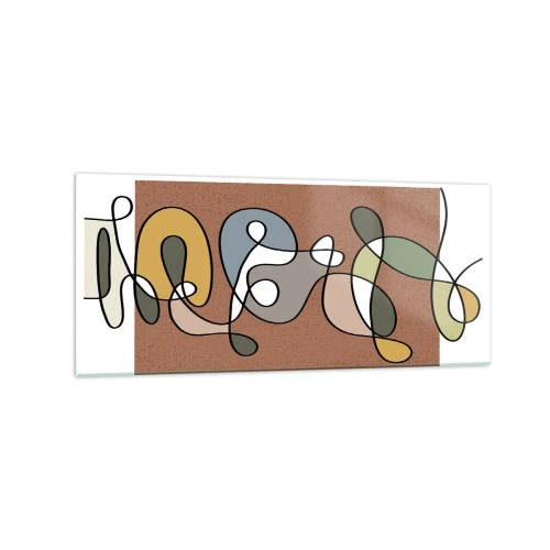 Tablou pe sticlă - Abstracția care merită un zâmbet - 120x50 cm