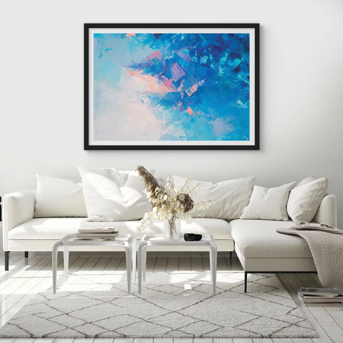 Poster în ramă neagră - Abstracție de iarnă - 40x30 cm