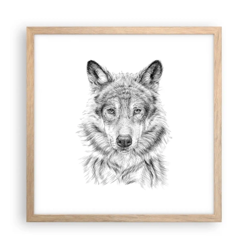 Poster în ramă de stejar deschis - Un lider înnăscut - 40x40 cm