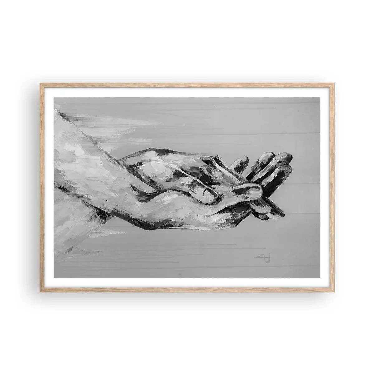 Poster în ramă de stejar deschis - Începutul... - 100x70 cm