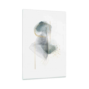 Tablou pe sticlă - Despre relația dintre gri și auriu - 80x120 cm