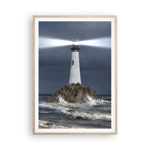 Poster în ramă de stejar deschis - Aici... aici...! - 70x100 cm