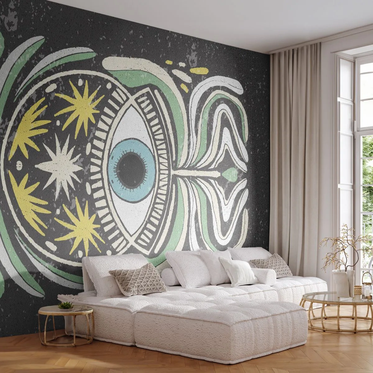 Fototapetă personalizată Premium Canvas - Ritualuri tribale - Boho, Ochi, Pastel